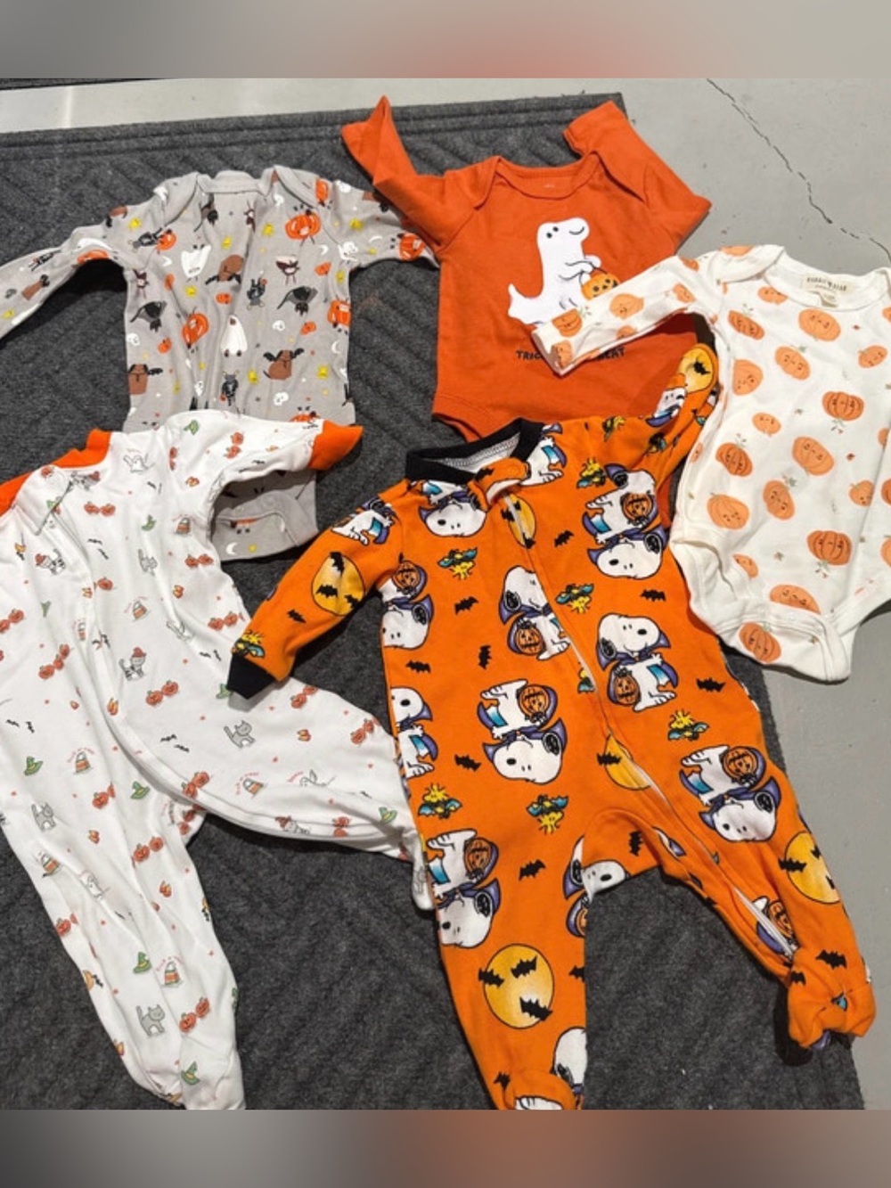 Halloween baby boy bundle Includes 2 sleepers and 3 long sleeve onesies